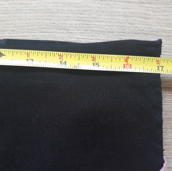 Handmade Black Midi Skirt + Pink Bow / Size XL 34" Embroidered Fish Skirt - Picture 5 of 15